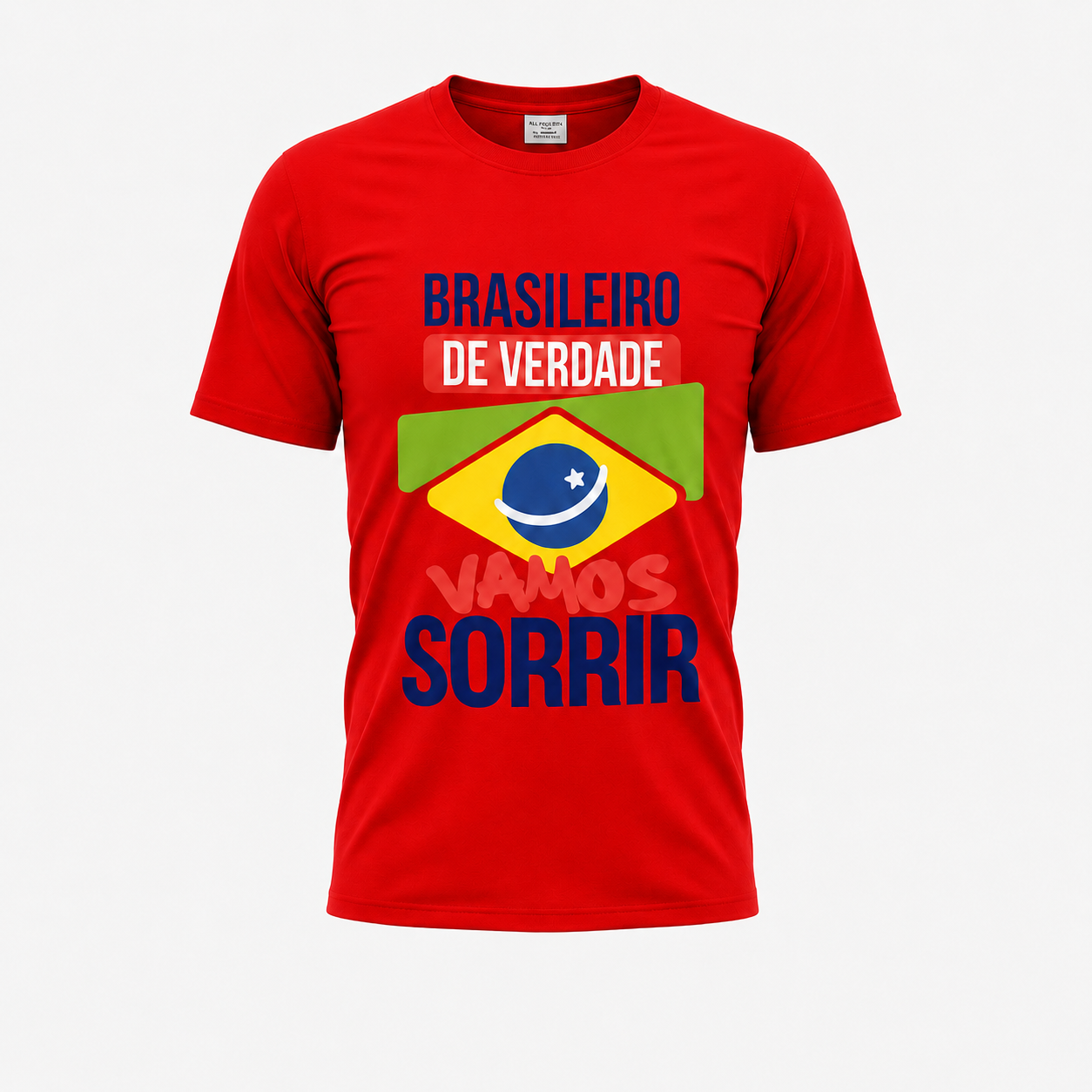 Camiseta Brasileiro de Verdade Vermelha – Vamos Sorrir
