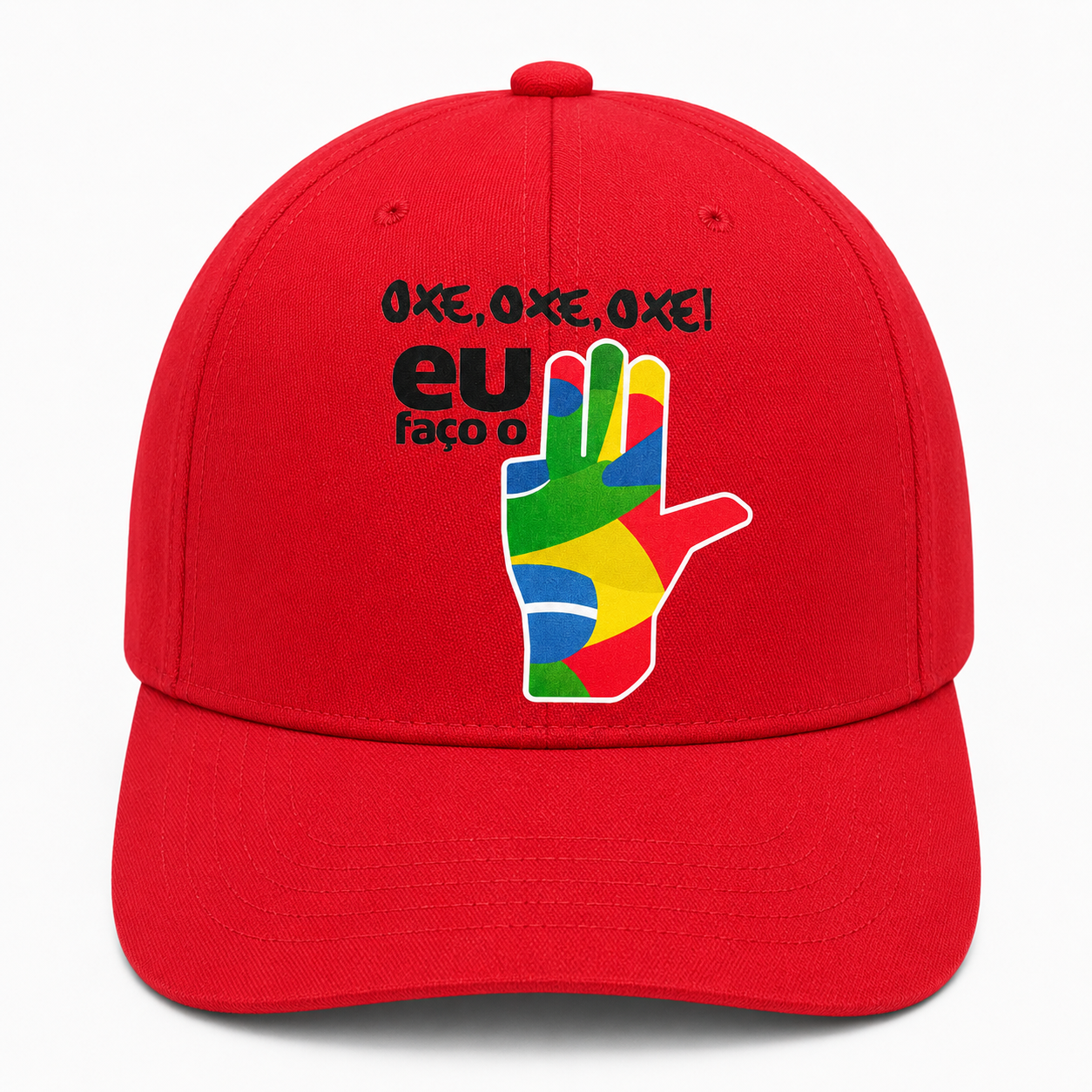 Boné Oxe, Oxe, Oxe! Eu faço o L - Vermelho