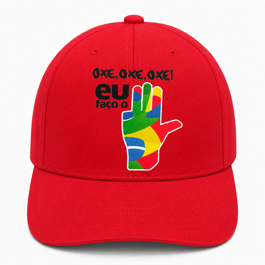 Boné Oxe, Oxe, Oxe! Eu faço o L - Vermelho